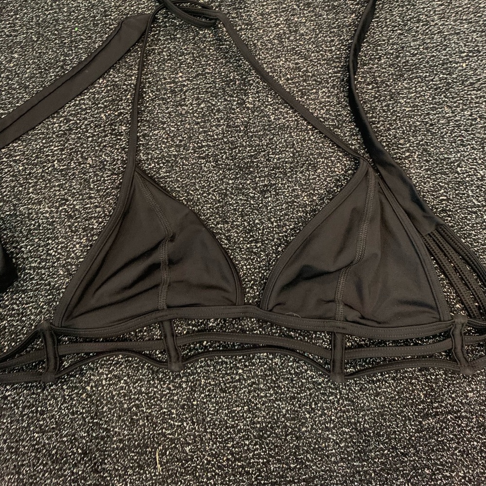 black bathing suit top